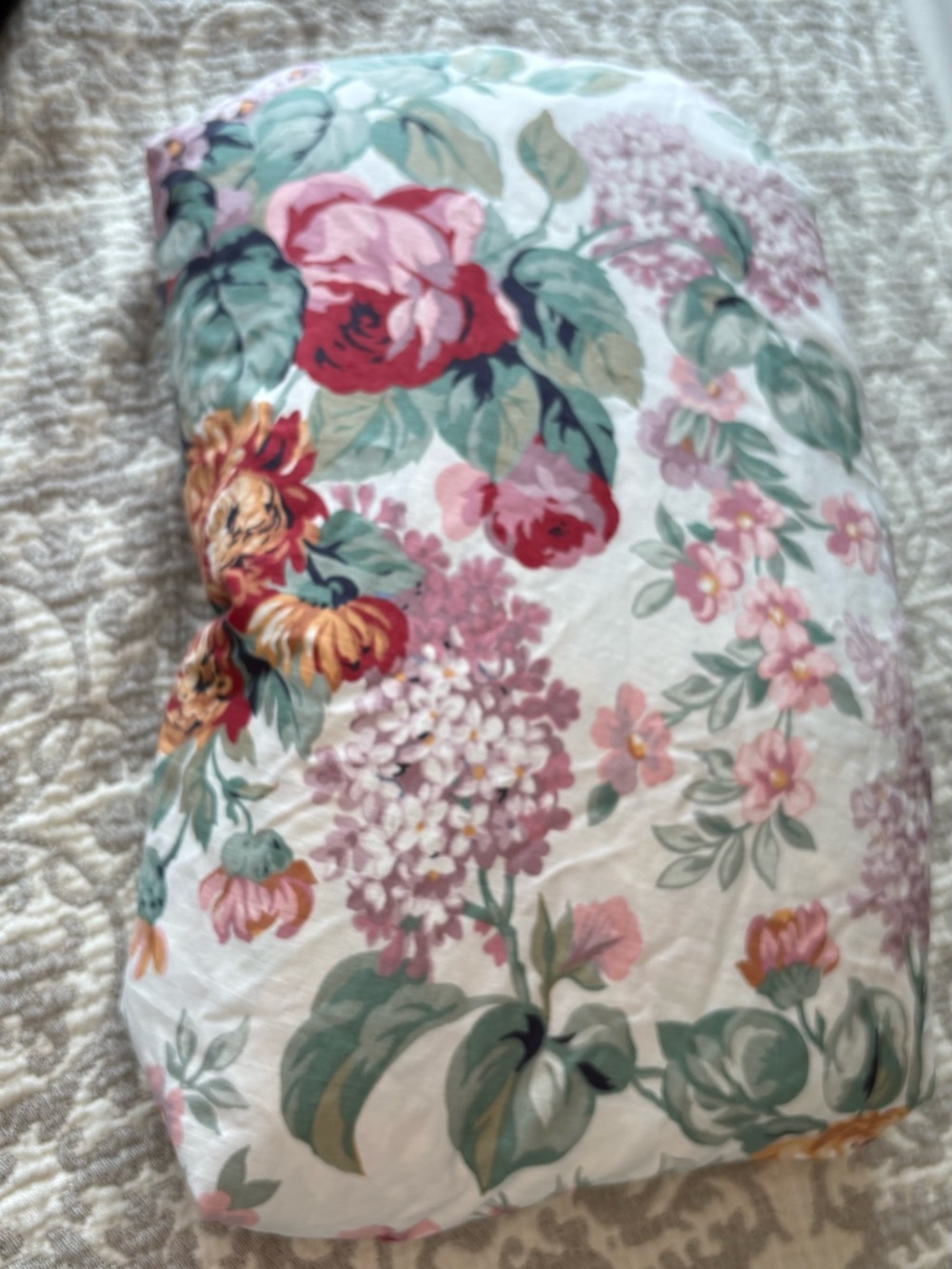 Ralph Lauren Floral Cotton Pillowcase in Pink, Green, White